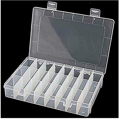 LINSUNG Caja de almacenamiento de plástico 10 15 24 36 rejilla botón de metal transparente extraíble equipo de pesca joyería perla accesorios electrónicos