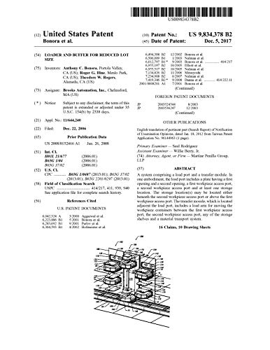 Loader and buffer for reduced lot size: United States Patent 9834378 (English Edition)