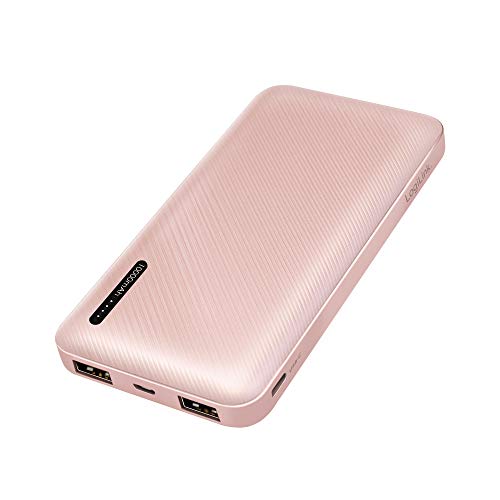 LogiLink PA0257R - Power Bank 10000mAh Litio-Polímero + Cable 2 en 1 Color Oro Rosa