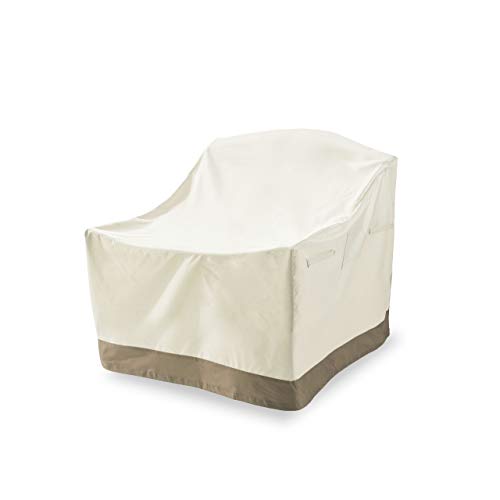 Lumaland Cubierta Lona Protectora Impermeable para Muebles de jardín Cojín Silla Alta para jardín 119 (Alto) x 85 (Largo) x 65(Ancho) x 80 (Profundidad) cm Beige Oxford 600D 280 g/m²