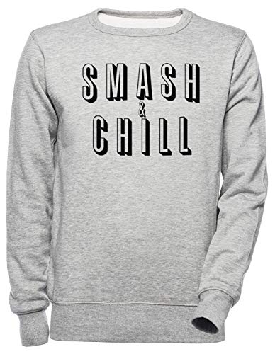 Luxogo Smash & Chill Unisexo Gris Sudadera Hombre Mujer Unisex Grey Jumper Men's Women's