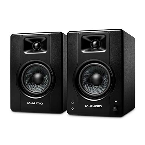 M-Audio BX4 Pair - Par de Monitores de estudio / Altavoces para PC de sobremesa de 120 W para videojuegos, producción musical, transmisiones en directo y pódcasts
