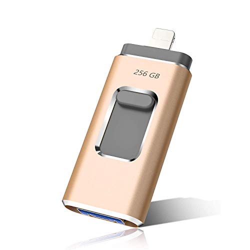 maxineer Memoria USB 256GB Pendrive para iPhone Android iPad iPod Computadoras Laptops 3 en 1 USB 3.0 Flash Drive