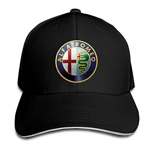 MAYUES Christmas Gorras de béisbol Alfa Romeo Deportiva al Aire Libre con Gorra de béisbol Ajustable Casual Unisex de Moda Negro