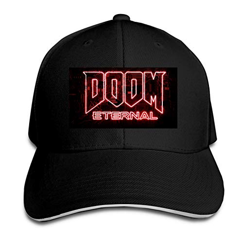 MAYUES Gorras de béisbol Doom Eternal Gorra de béisbol Deportiva al Aire Libre con Gorra de béisbol Ajustable Casual Unisex de Moda Negro