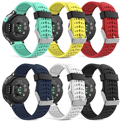 MoKo Forerunner 235/220 / 230/620 / 630/735 Correa - [6Packs] Reemplazo Suave Silicona Watch Band Deportiva Accessorios de Reloj Pulsera Ajustable con Cierre de Clip, Multicolor