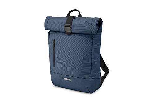 Molskine Metro RollTop - Mochila para Ordenador portátil, iPad, Tablet de hasta 15", Mochila para el Trabajo, tamaño 38 x 15 x 50 cm, Azul Zafiro