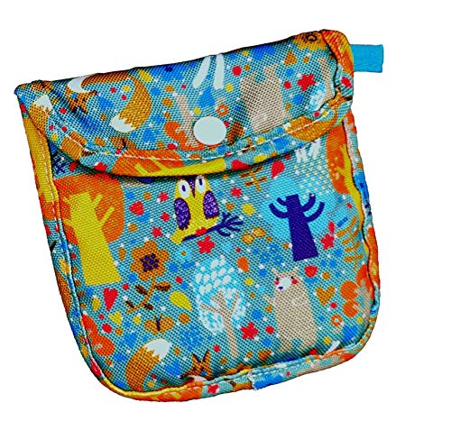 Moogambi Porta mascarillas Tela Lavables Transpirable Estuche Funda higiénica Guardar mascarilla Bolsa Transportar mascarillas Caja Almacenamiento (13x1x13 cm/Animales Bosque Azul)