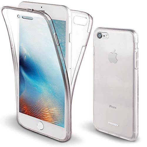 Moozy Funda 360 Grados para iPhone 6S, iPhone 6 Transparente Silicona - Full Body Case Carcasa Protectora Cuerpo Completo