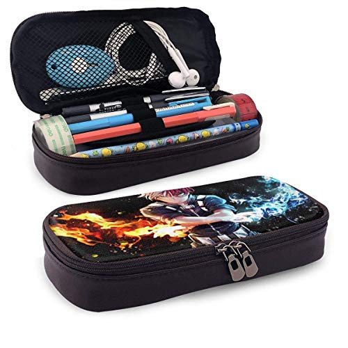 My Hero Academia Shoto Todoroki - Estuche de piel sintética resistente al agua y duradero con cierre de cremallera, bolsa de maquillaje para adolescentes, niños, niñas, estudiantes escolares