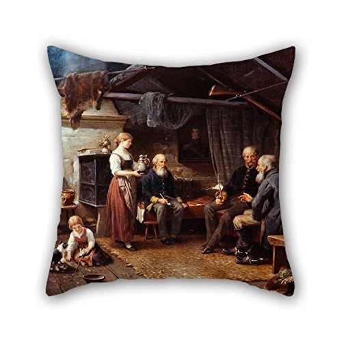 N / A Pintura al óleo Bengt Nordenberg - The Veterans (from Days Gone by) Funda de Almohada para su sofá Parejas Novio Ropa de Cama Asiento de Coche con Cada Lado