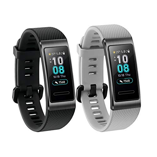 NEWZEROL 2 Pcs Compatible con Las Correas Protectoras de Huawei Band 3 Pro/4 Pro Correa Banda Protectora Fitness Tracker - Correas de liberación rápida para Huawei Band 3 Pro/4 Pro - Negro &Gris