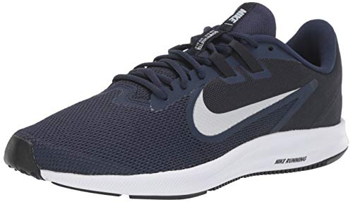 Nike Downshifter 9, Zapatillas de Running para Hombre, Azul (Midnight Navy/Pure Platinum/Dk Obsidian/Black/White 401), 40.5 EU