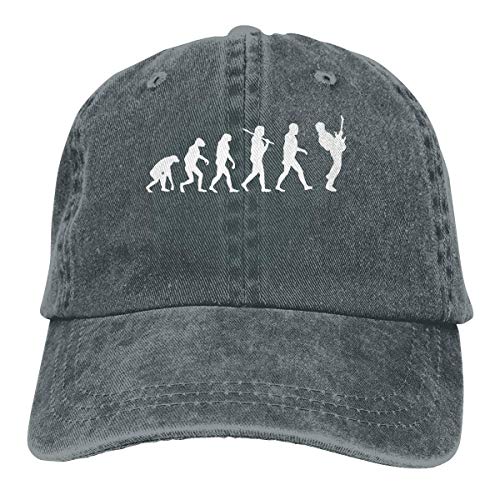 Not Applicable Sombreros Sombrilla Al,Ocio Sombrero,Sombrero De Deporte,Dad Hat,Sombrero De Sol,Guitar Player Evolution Funny Denim Fabric Gorra De Béisbol Ajustable Dad Hat