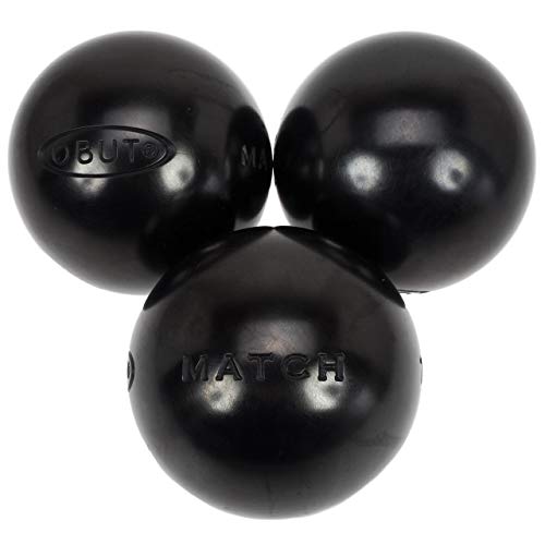 Obut Match - Bolas de petanca semiblandas, 72 mm, negro, negro, 690g