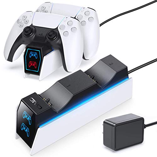 OIVO Cargador Mando PS5, Estación de Carga PS5 con LED Indicador y Adaptador de Corriente, Base de Carga para Sony Mando Playstation 5