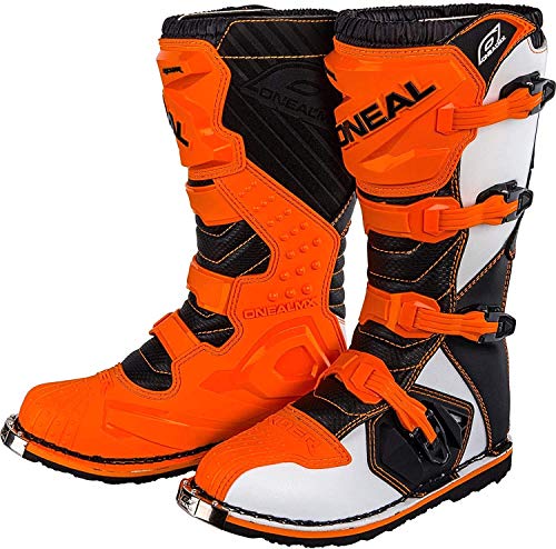 O'NEAL | Botas de Motocross | Enduro de Motocicleta | Paneles de plástico inyectado, Hebillas fácilmente Ajustables, Interior de Malla de Aire | Bota de Jinete UE Naranja | Talla 40