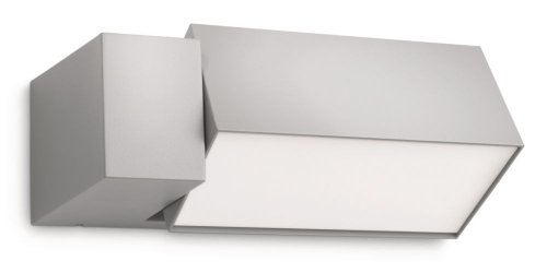 Philips myGarden Border - Aplique, iluminación exterior, bombilla incluida, 23 W, luz blanca cálida, aluminio, color gris