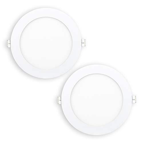 POPP- （Pack x 2 ） downlight led Placa LED redondo 12W.neutro (4000K, 12W) chip OSRAM.[Clase de eficiencia energética A+]