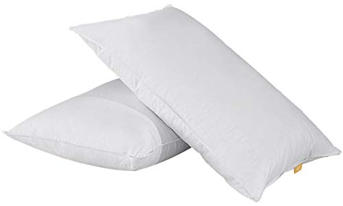 puredown® Almohadas de Plumas y Plumón de Ganso 48x74 cm Funda de 100% Algodón Anti-ácaros Transpirables Juegos de 2