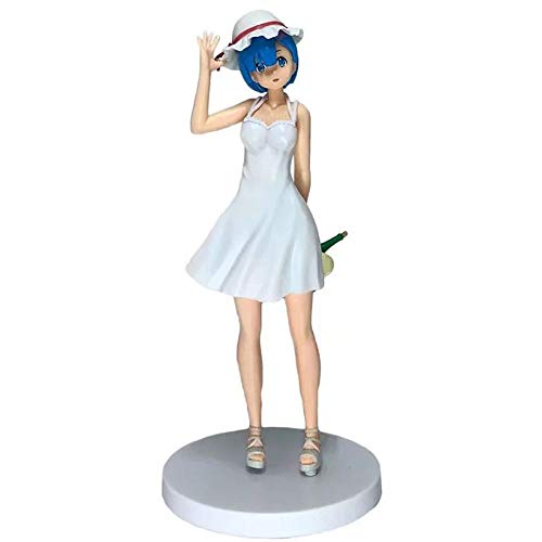 QIYHB 21.5cm La Vida en un Mundo Diferente Desde Cero Figura de Anime Vestido Lam Carry Basket Versión Premium Escultura Decoración Decoración Estatua Estatuilla Modelo Muñeca de Juguete