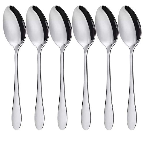 Qucher - Cubertería (tenedores de 18,2 cm, cuchillos de carne de 22,8 cm, cucharas largas de 19 cm, cucharas para sopa de 16,5 cm)