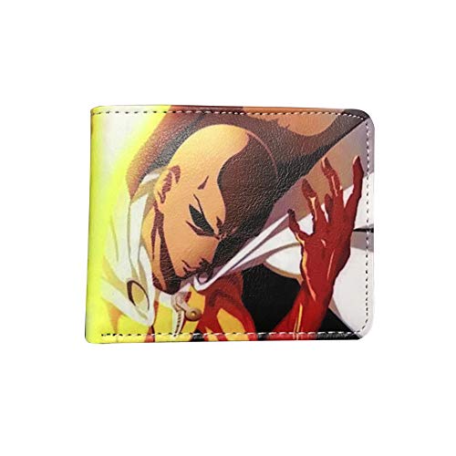 Raleighsee One Punch-Man - Cartera de piel sintética con 2 pliegues para hombre