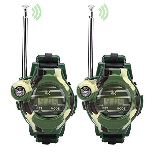 Relojes Walkie Talkie para niños, 2 Unids Simulación Reloj Militar Walkie Talkies Actividad al Aire Libre Juguetes Regalos para Niños