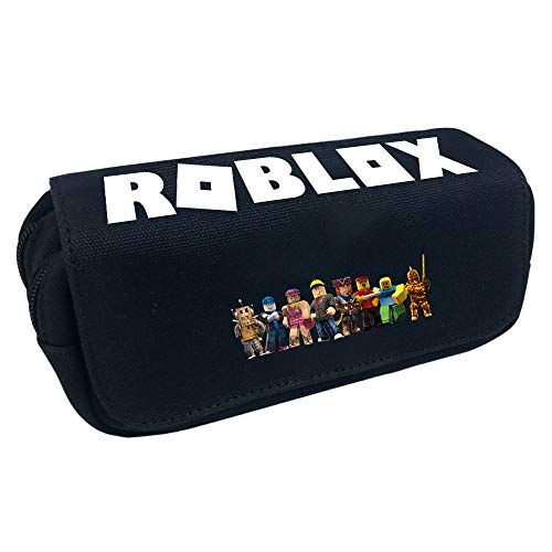 Roblox Estuche de Lápices Gran Capacidad Impresa Cajas de lápices Lona Solapa Doble Cremallera Bolsa de lápiz (Color : Blue06, Size : 20 X 10 X 7.5cm)