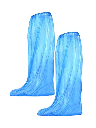 SATINIOR 60 Pares Cubiertas de Botas Desechables Cubiertas Impermeables de Zapatos Antideslizantes Largos de Lluvia para Mujer Hombre Día Lluvioso al Aire Libre Camping Caminata Senderismo