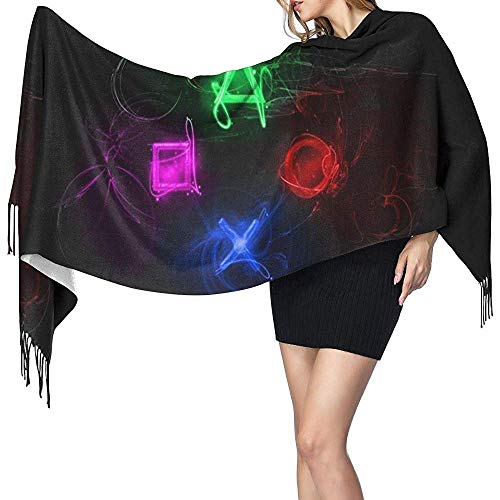 Sciarpe larghe da donna Bottoni astratti per Playstation Morbidi cashmere Sentire Scialli di pashmina Involucri