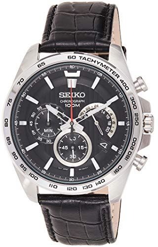 Seiko Reloj Cronógrafo para Hombre de Cuarzo con Correa en Cuero SSB305P1