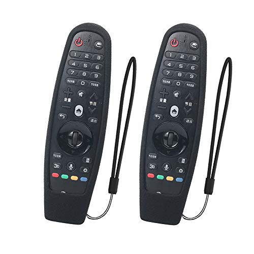 SIKAI 2-Pack Funda Protectora Compatible con LG Smart TV Mando a Distancia AN-MR600 / AN-MR650 / AN-MR650A / AN-MR18BA Magic Remote Carcasa de Silicona Resistente a Prueba de Golpes (Nero)