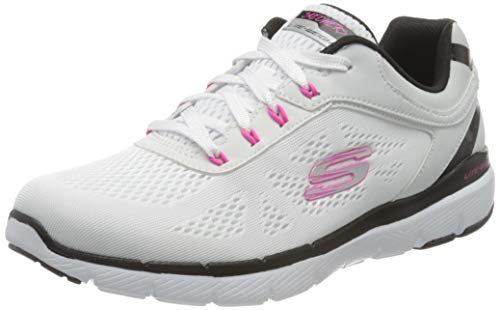 Skechers Flex Appeal 3.0-Quick Voyage, Zapatillas sin Cordones Mujer, Multicolor Blanco Azul Hot Pink Wbhp, 40 EU