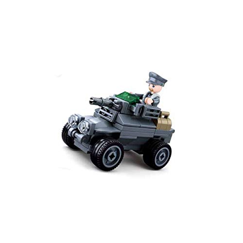 Sluban SL07172 WWII - Miniset de vehículo blindado (78 Piezas) [B0680C], Juego de Bloques de construcción, Soldados, con Figura de Juego del ejército de la Federación Mundial de Alemania