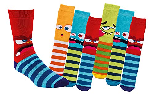 socksPur Calcetines infantiles divertidos monstruos con impresión ABS (3 unidades) 3134: divertidos diseños de monstruos preclasificados 31-34