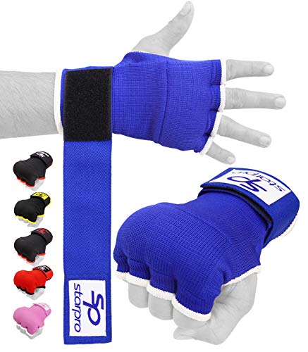 Starpro Guantes Interiores Hook n ’Loop | Guante de algodón y Semi Vendaje | Colores múltiples | Protector de puño Pulgar para Boxeo, Muay Thai Kickboxing Artes Marciales Entrenamiento de Lucha MMA