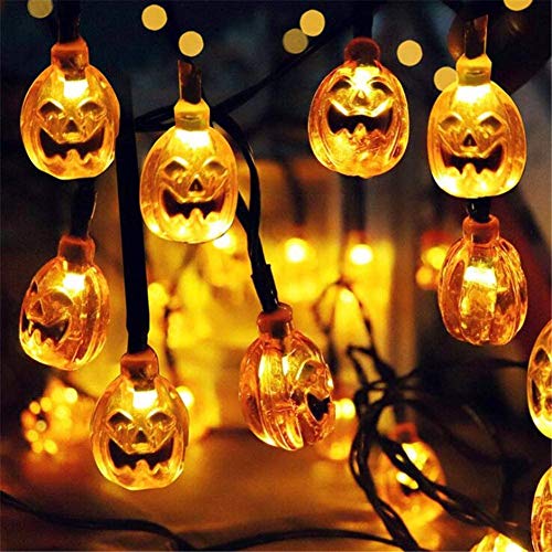 String light Decoración Impermeable De La Luz Solar Calabaza De Halloween Cadena Luces LED con Las Luces Interiores Y Exteriores De La Decoración De La Fiesta De Navidad