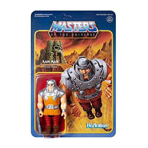 Super7 Ram Man Orange Heman Masters of The Universe Reaction Figura de acción