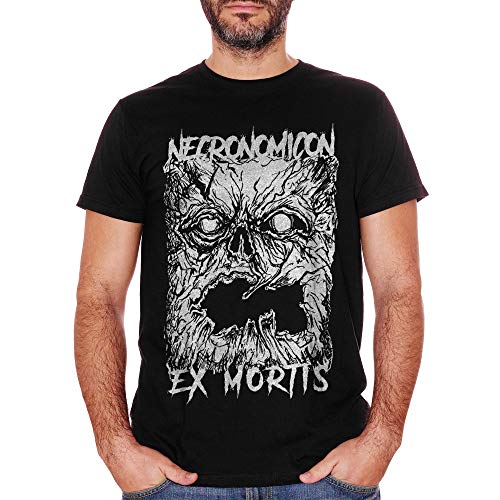 T-Shirt Ecronomicon Ex Mortis Book Lovecraft Raimi Evil Dead Horror Movie - Famoso Choose ur Color - Hombre-L-Negro