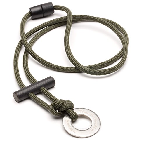 The Friendly Swede Collar de Paracord con Iniciador de Fuego - GARANTÍA DE por Vida (Verde Militar)