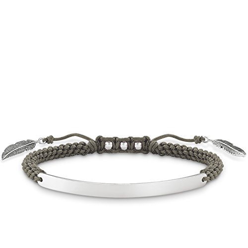 Thomas Sabo Love puente, pluma de pulsera de las mujeres, Ley 925 plata, ennegrecido, nailon