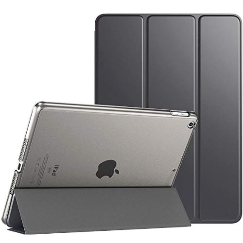 TiMOVO Funda para Nuevo iPad de 8ª Generación 2020,Nuevo iPad 7ª Generación 10.2" 2019,Protectora Plegable para iPad 10.2-Inch Tableta Cubierta Inteligente Trasera Transparente - Gris Espacial
