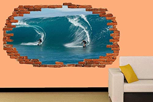 TJJY Pegatinas de pared Pegatinas de pared de surf surf olas grandes océano rugoso superficie del mar calcomanía decorativa mural 60x90 cm