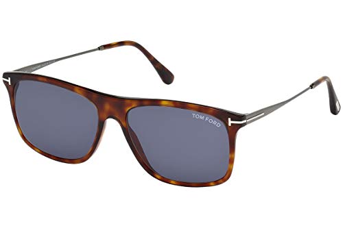 Tom Ford FT0588 Max-02 Gafas de sol w / TF588 lente azul 54V hombre rojo Habana Grande