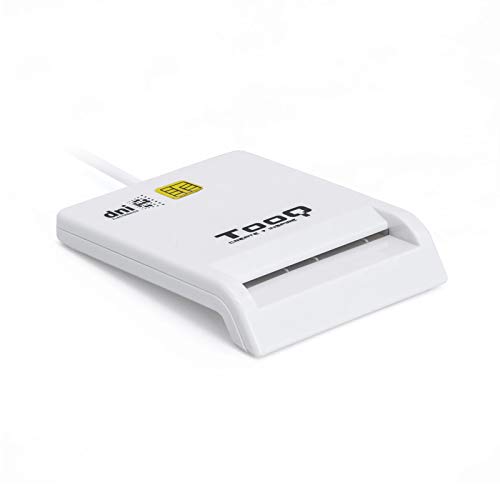 Tooq TQR-210W - Lector Externo de DNI Electrónico y Tarjetas Inteligentes (DNIe) USB 2.0, Color Blanco, 480 Mbps