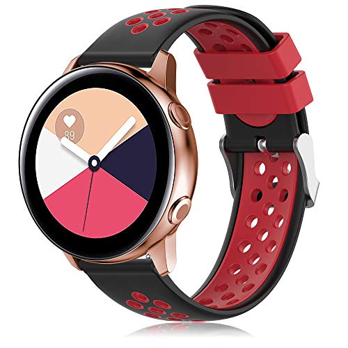 TOPsic 20mm Correa Galaxy Watch Active/Active 2 40mm 44mm/Galaxy Watch 3 41mm/Galaxy Watch 42mm Banda Silicona Pulsera para Vivoactive 3/Forerunner 645/Gear Sport/Gear S2 Classic/Ticwatch 2