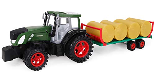TOYLAND? 80cm de fricción accionado Tractor y Remolque de Granja - Juegos de Patio de la Granja - Tractores de Juguete (Green)