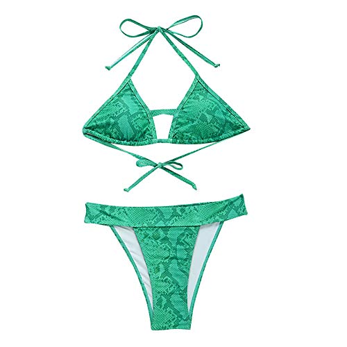 Traje de baño de Bikini Dividido con Vendaje de Retazos de Dos Piezas para Mujer Traje de baño de Playa Traje de baño