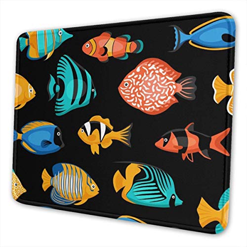 Tropical Fish Alfombrilla de ratón Antideslizante Base de goma Impermeable Diseño personalizado Alfombrilla de ratón rectangular para ordenadores Portátil Pc Alfombrilla de ratón para trabajo Juegos O